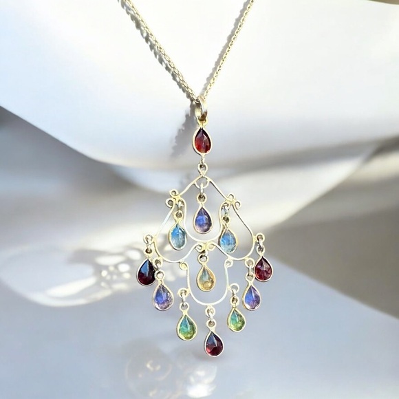 Mark W. Samara Gemstone Chandelier Necklace - Picture 4 of 5